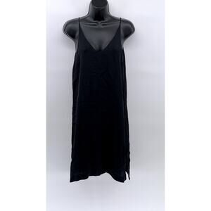 GRANA Women's Black Chinese Silk Cami Knee Dress SZ 2XS